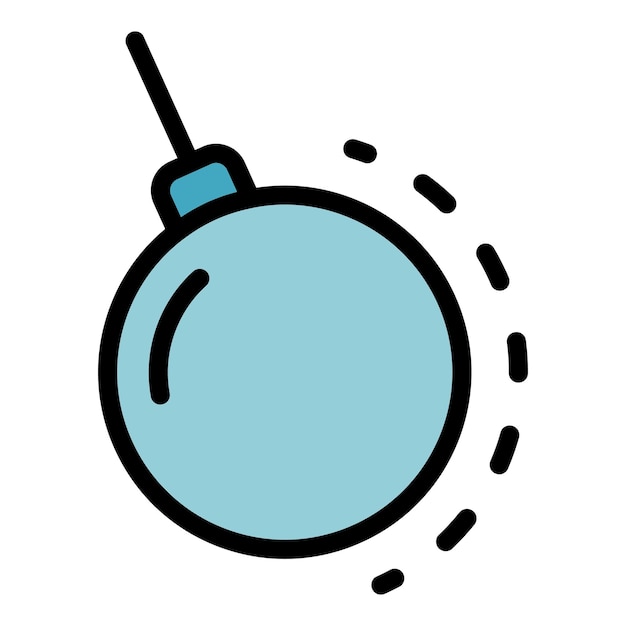 El icono de la bola de demolición grande Contorno del icono vectorial de la pelota de la demolición gran color plano aislado
