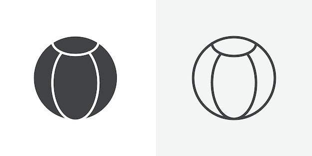 El icono de la bola es plano y el diseño del conjunto es simple.