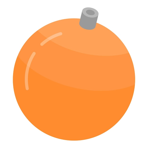 Vector icono de bola de navidad naranja isométrico de icono de vector de bola de navidad naranja para diseño web aislado sobre fondo blanco