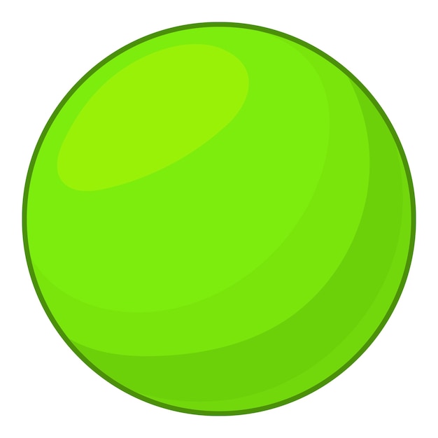 Icono de bola verde Ilustración de dibujos animados del icono vectorial de bola verde para la web