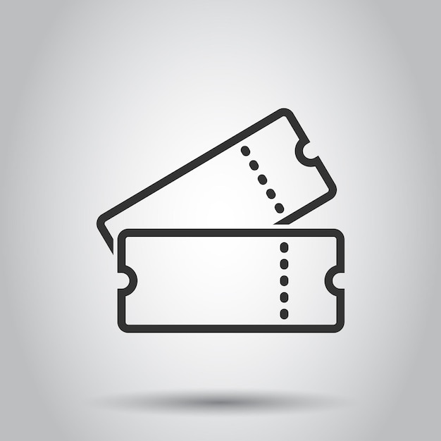 Icono de boleto de cine en estilo plano Admite un cupón Ilustración vectorial de entrada en fondo blanco Concepto de negocio de boletos
