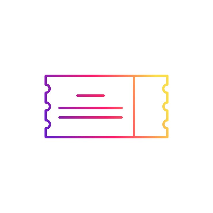 Vector icono de boleto de circo en fondo blanco para diseño gráfico y web