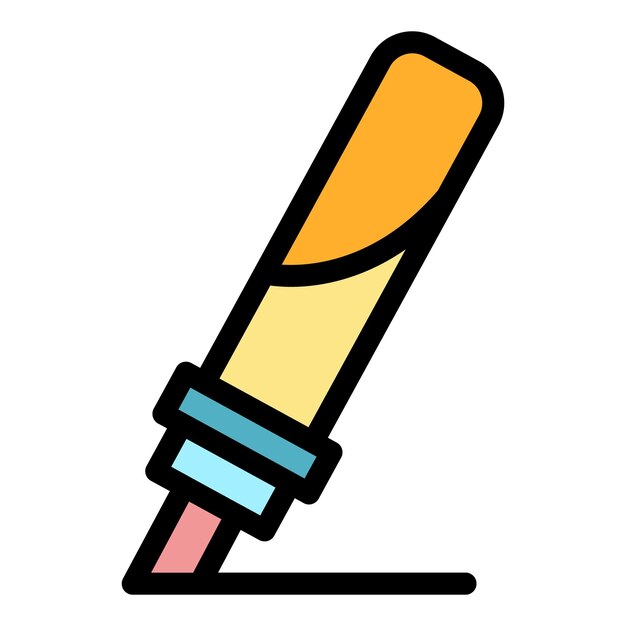 Icono de bolígrafo de caligrafía Contorno de bolígrafía de calígrafo de vector Icono de color plano aislado