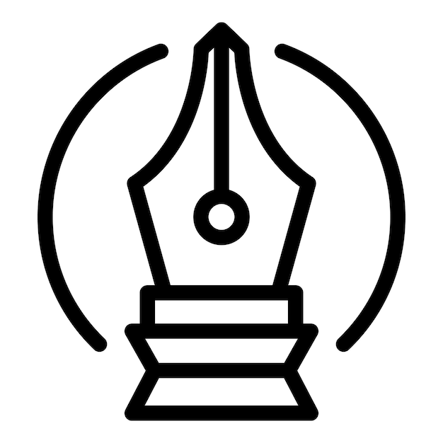 Icono de bolígrafo Icono de vector de bolígrafo de contorno para diseño web aislado sobre fondo blanco