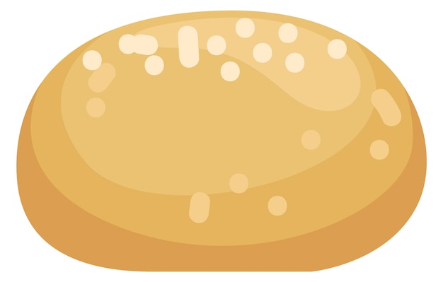 Vector icono de bollo redondo producto de dibujos animados de panadería burger