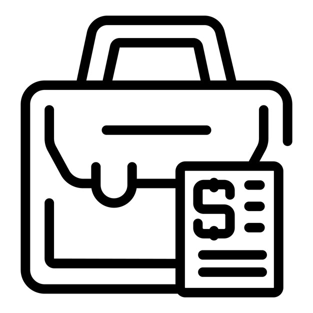 Icono de bolsa de agencia de ingresos vector de contorno Impuesto en línea Fuego seo