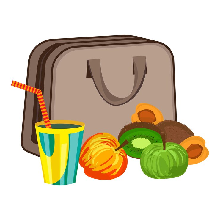 Vector icono de bolsa de almuerzo textil caricatura de icono de vector de bolsa de almuerzo textil para diseño web aislado sobre fondo blanco