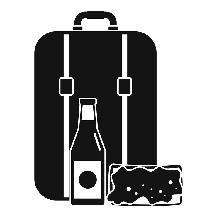 Vector icono de bolsa de almuerzo de viaje ilustración simple de icono vectorial de bolsa de almorzo de viaje para diseño web aislado en fondo blanco