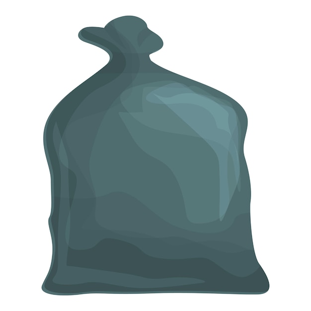 Icono de bolsa de basura Bin vector de dibujos animados Residuos de basura Saco de basura