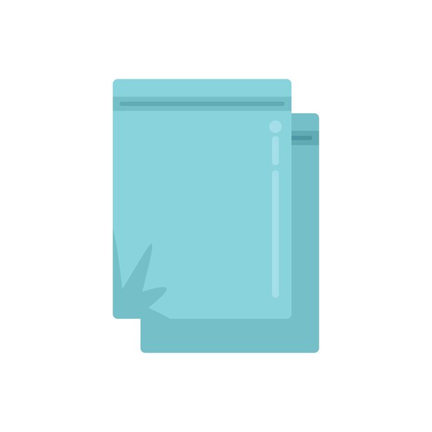 Icono de bolsa de basura vector plano Eco reciclaje plástico biodegradable aislado