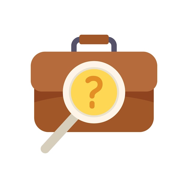 Icono de bolsa de búsqueda de empleo vector plano Entrevista en línea Contratar trabajo aislado