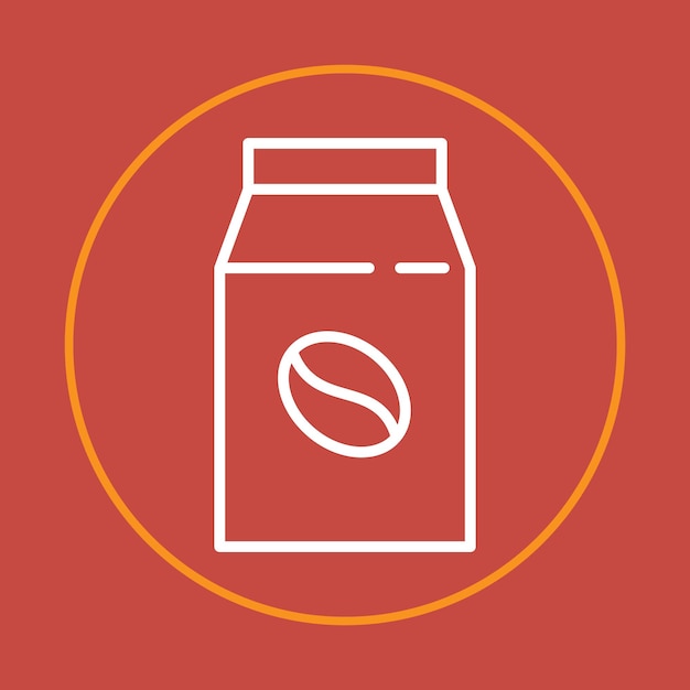 El icono de la bolsa de café de moda, el abstract lindo, la ilustración vectorial hermosa, el diseño de obras de arte coloridas.
