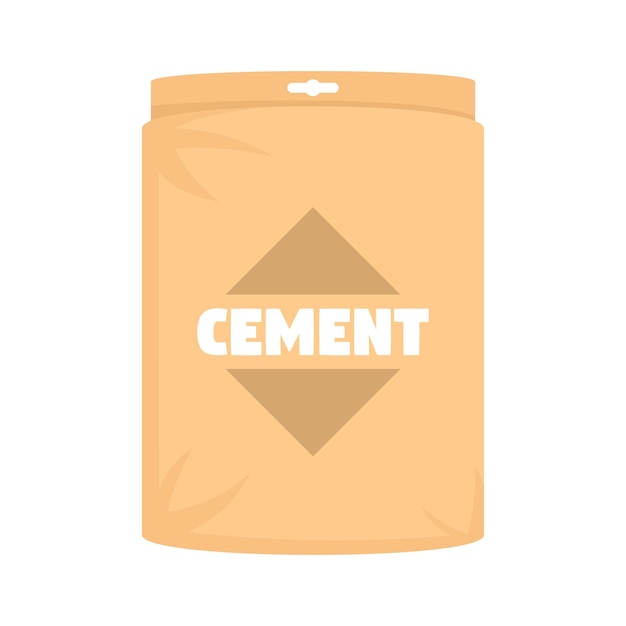 Icono de bolsa de cemento Ilustración plana del icono vectorial de bolsa de cemento para el diseño web