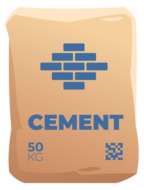 Icono de bolsa de cemento paquete de papel de dibujos animados material de construcción