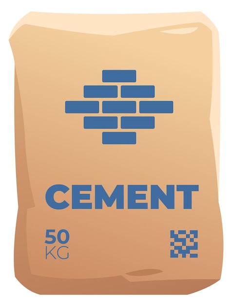 Icono de bolsa de cemento Paquete de papel de dibujos animados Material de construcción