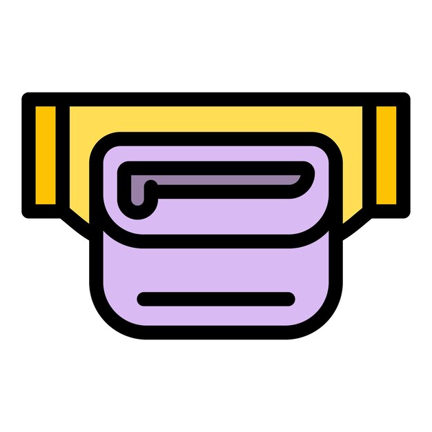 Icono de bolsa de cintura femenina Contorno de bolsa de cintura femenina vector icono color plano aislado
