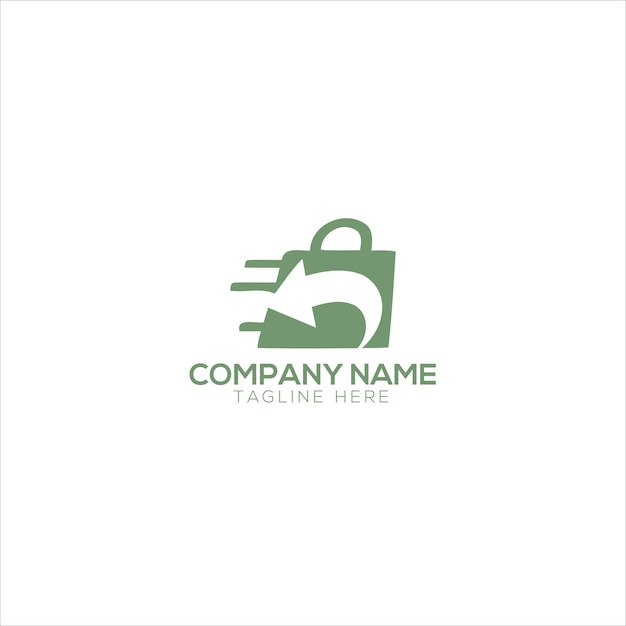 icono de bolsa para comercio electrónico y logotipo de la tienda
