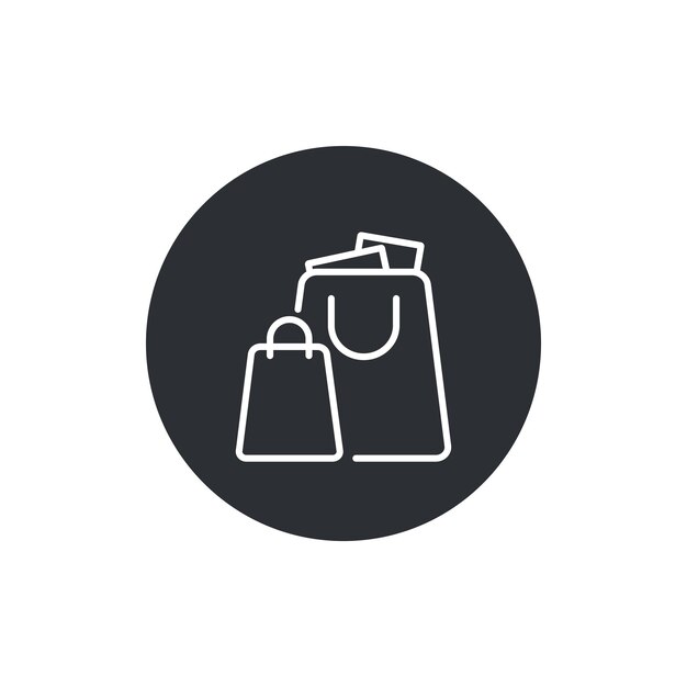 Icono de bolsa de compras Concepto de consumismo minorista de compras de comercio electrónico