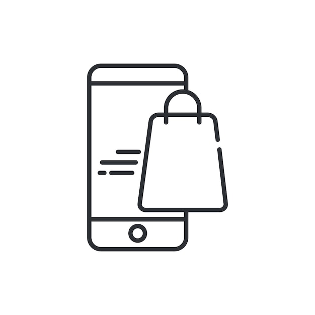 Icono de bolsa de compras Concepto de consumismo minorista de compras de comercio electrónico