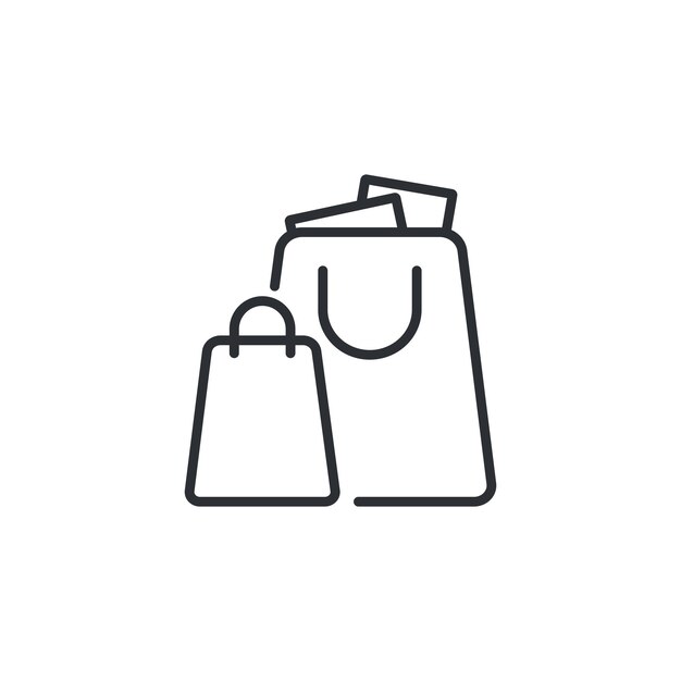 Icono de bolsa de compras Concepto de consumismo minorista de compras de comercio electrónico