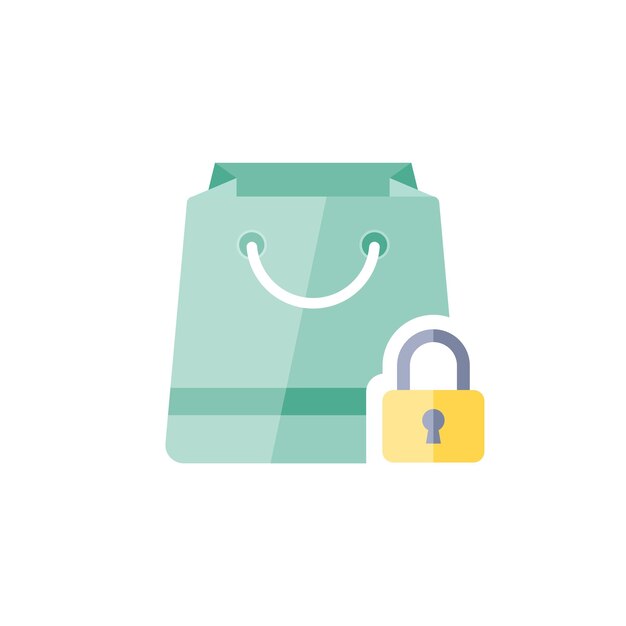 icono de la bolsa de compras en diseño plano