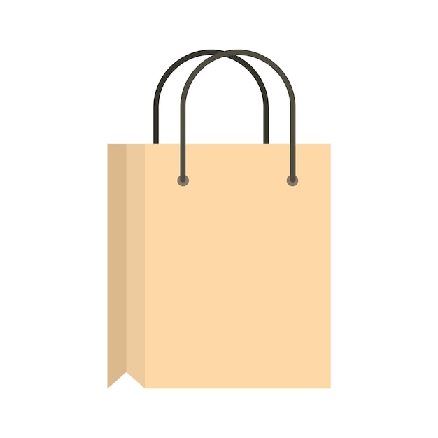 Ícono de bolsa de compras en estilo plano aislado en ilustración vectorial de fondo blanco