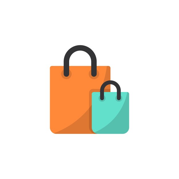 Ícono de bolsa de compras en estilo plano Ilustración vectorial del paquete en un fondo aislado Concepto de negocio de letrero de compra