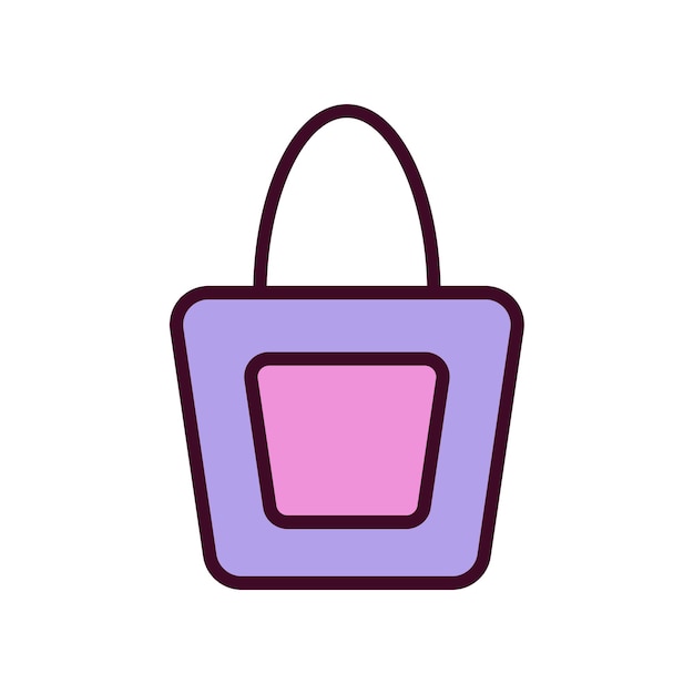 Icono de bolsa de compras Ilustración vectorial Icono de color lineal de bolsa de tiendas