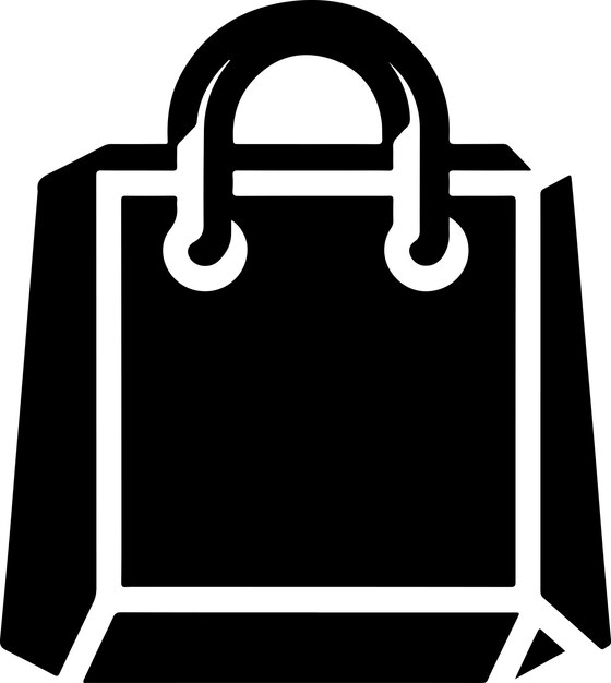 El icono de la bolsa de compras mínimo silueta vectorial de color negro silueta de fondo blanco 11