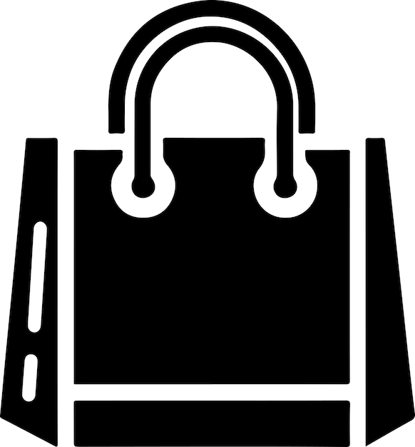 El icono de la bolsa de compras mínimo silueta vectorial de color negro silueta de fondo blanco 13