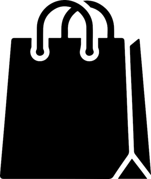 El icono de la bolsa de compras mínimo silueta vectorial de color negro silueta de fondo blanco 15