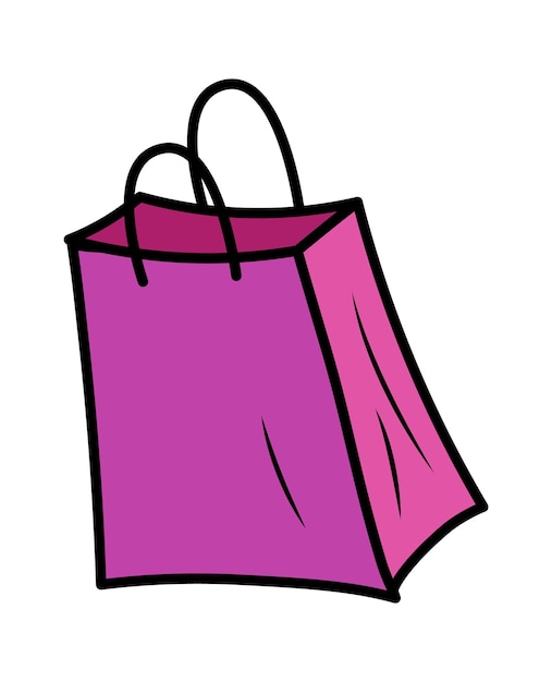 Icono de bolsa de compras de papel ilustración vectorial