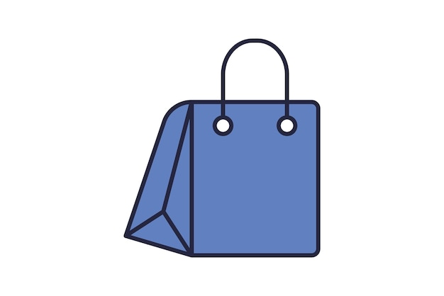 Icono de bolsa de compras relacionado con la moda adecuado para interfaces de usuario de aplicaciones de sitios web estilo de icono de línea plana