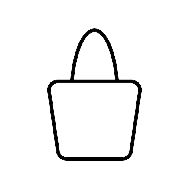 Icono de la bolsa de compras Símbolo lineal Icono del vector del contorno negro Icono de las bolsas de compras