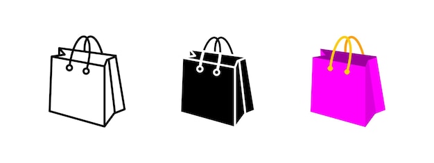 Ícono de la bolsa de compras Símbolo de venta al por menor y compra Ilustración vectorial de la tienda y el mercado