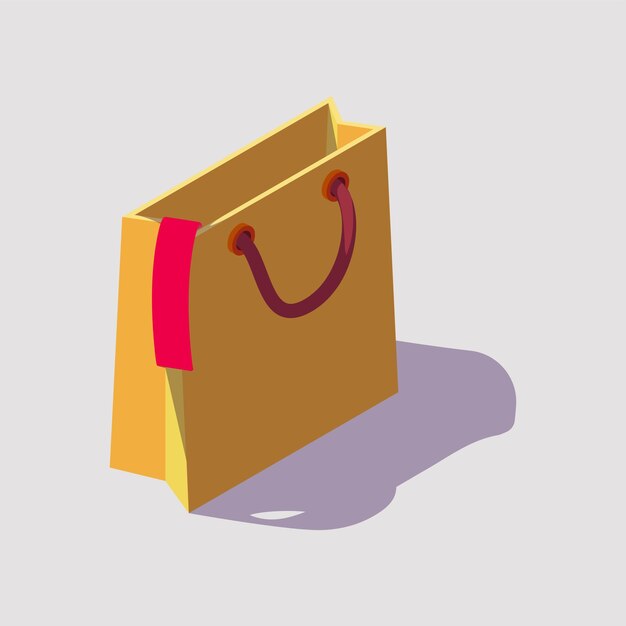 Vector el icono de la bolsa de compras vectorial 3d