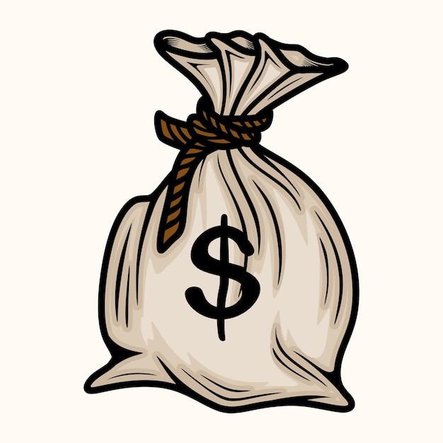 Icono de la bolsa de dinero atada