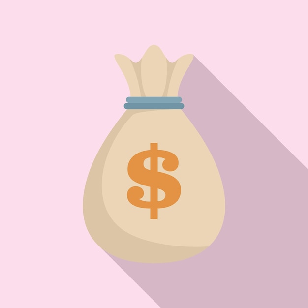 Icono de bolsa de dinero Ilustración plana del icono de vector de bolsa de dinero para diseño web