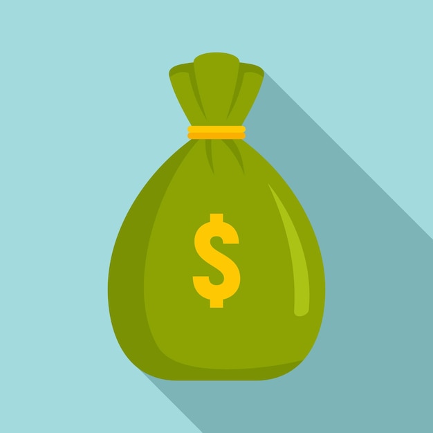 Icono de bolsa de dinero Ilustración plana del icono de vector de bolsa de dinero para diseño web
