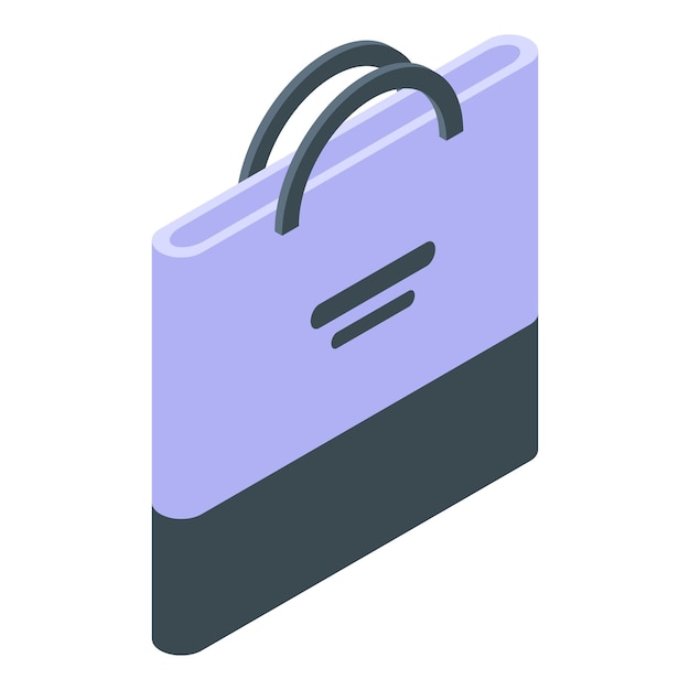Icono de bolsa ecológica de papel vector isométrico Tela algodón Mango tienda
