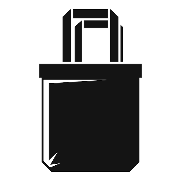 Icono de bolsa ecológica reutilizable vector simple tela tela de algodón bolsa ecológica de lona