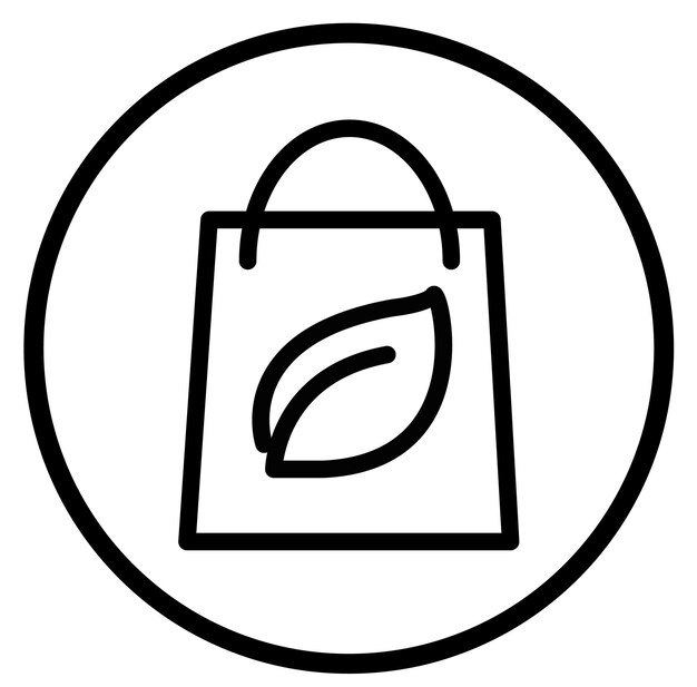 Icono de bolsa ecológica vector de contorno Plástico biodegradable Reciclar residuos
