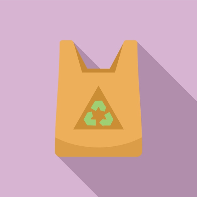 Icono de bolsa ecológica vector plano Bolsa con asa Tela reutilizable