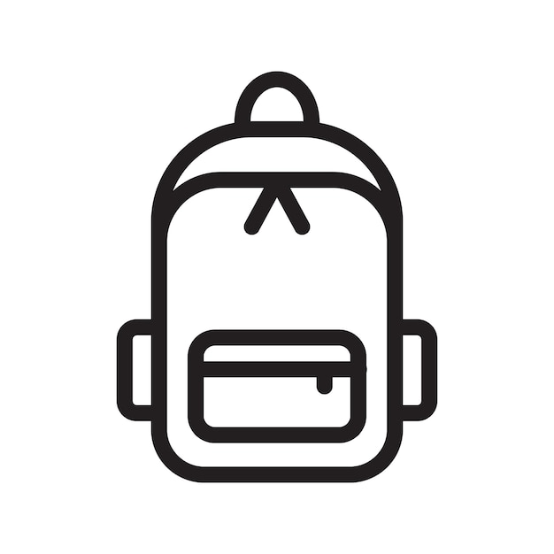 Icono de la bolsa escolar Colección de arte de línea delgada