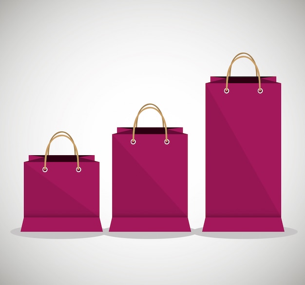 Icono bolsa fucsia tienda papel diseño