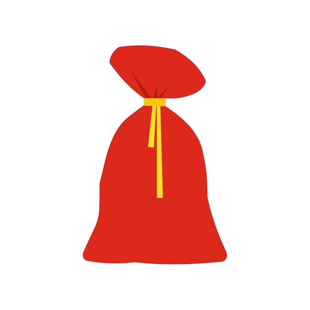 Icono de bolsa grande de Papá Noel aislado sobre fondo blanco