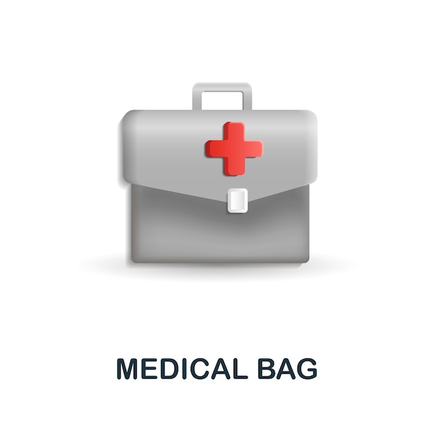 Vector icono de bolsa médica 3d ilustración de la colección de medicinas icono 3d de bolsa médica creativa para plantillas de diseño web infografías y más