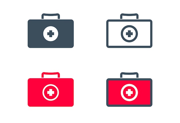 Icono de bolsa médica juego de bolsas de ambulancia color de ilustración vectorial