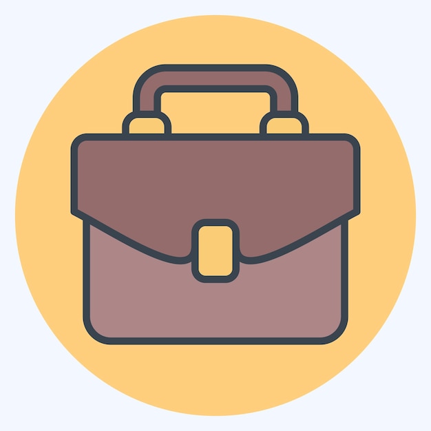 Icono de bolsa de oficina relacionado con el símbolo de oficina estilo de color mate ilustración de diseño simple