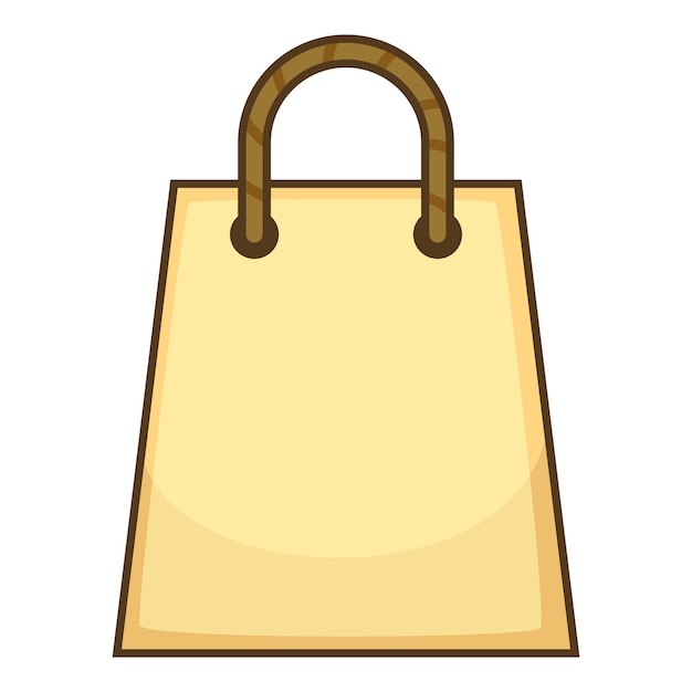 Icono de bolsa de papel Ilustración de dibujos animados de icono de vector de bolsa de papel para web